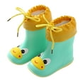 thumbnail image 1 of Otqutp Toddler Kids Plush Rain Boots, Unisex-Child Waterproof Rubber Rain Boots with Cute Cartoon Patterns for Girls Boys, 1 of 4