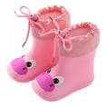 thumbnail image 1 of Otqutp Toddler Kids Plush Rain Boots, Unisex-Child Waterproof Rubber Rain Boots with Cute Cartoon Patterns for Girls Boys, 1 of 4