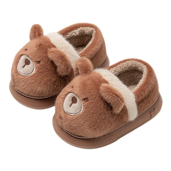 Otqutp Toddler Kids Slippers Cute Plush Warm House Slippers Anti-Skid House Shoes Winter Slipper Indoor Outdoor for Boys Girls