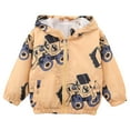 thumbnail image 1 of Otqutp Toddler Kids Windbreaker Hooded Jacket Cartoon Print Casual Outerwear Boys Girls Zip Up Windproof Coat with Pocket, 1 of 4