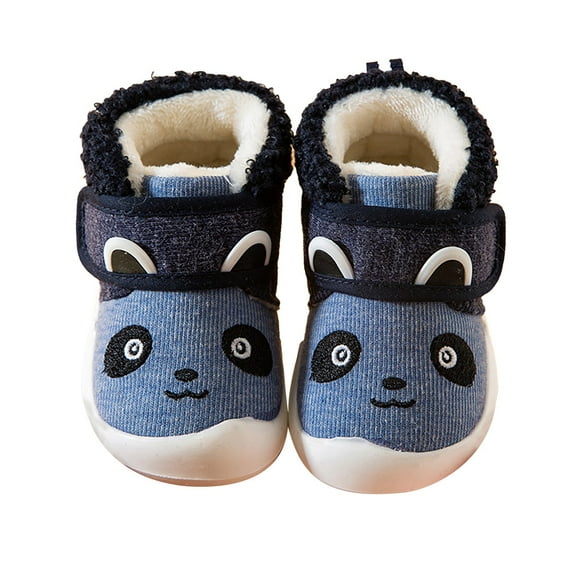 Otqutp Flatform Footwear for Baby Girls Boys Sneakers Winter Non Slip Card Panda Cartoon Warm Toddler Soft Bottom Shoes for 1 to 3Years