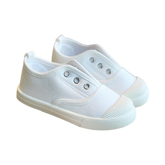 Otqutp Toddler Nonslip Sneakers Children's Canvas Shoes Breathable Boys' and Girls' Shoes Indoor Children's Nonslip Shoes Outdoor Shoes(White,8-8.5Years)