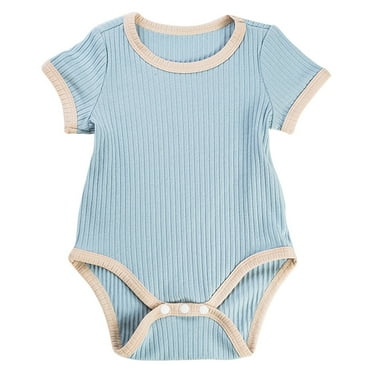 Otqutp Toddler Outdoor Bodysuit Baby Girls Romper Short Sleeve Round Neck Solid Color Outside Bodysuit Romper Jumpsuit Clothes