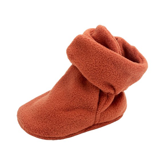 Otqutp Toddler Outdoor Sneakers Baby Shoes Socks Solid Color Patchwork Knitted Plush Baby Breathable Socks Shoes for 0 To 12Months(Orange,9-12Months)