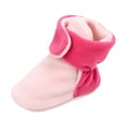 thumbnail image 1 of Otqutp Toddler Outdoor Sneakers Baby Shoes Socks Solid Color Patchwork Knitted Plush Baby Breathable Socks Shoes for 0 To 12Months(Pink,0-3Months), 1 of 3