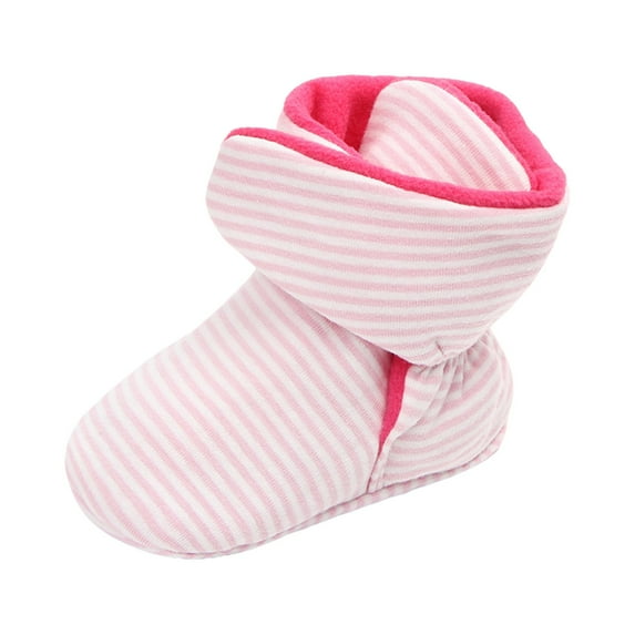 Otqutp Toddler Outdoor Sneakers Baby Shoes Socks Solid Color Patchwork Knitted Plush Baby Breathable Socks Shoes for 0 To 12Months(Pink,3-6Months)