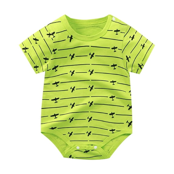 Otqutp Toddler Party Clothing Summer Thin Male And Female Baby Cute Cartoon Pattern Home Short Sleeved Rompers