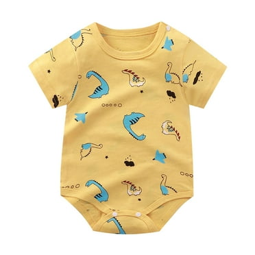 Otqutp Toddler Party Clothing Summer Thin Male And Female Baby Cute Cartoon Pattern Home Short Sleeved Rompers