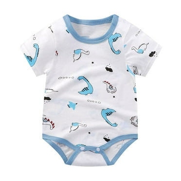 Otqutp Toddler Party Clothing Summer Thin Male And Female Baby Cute Cartoon Pattern Home Short Sleeved Rompers
