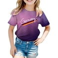 thumbnail image 1 of Otqutp Toddler Party Tops Tshirt Baby Girls Short Sleeve Letter Print Shirt Funny T Shirt Summer Trendy Fashion Shirt Tee Tops for 3 to 13 Years, 1 of 3