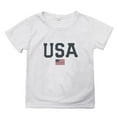 thumbnail image 1 of Otqutp Toddler Patchwork Blouse American Flag Print Short Sleeved T Shirt CuHK Kids Casual Loose Pullover T Shirts for Boys and Girls 2 to 14 Years, 1 of 2