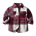 thumbnail image 1 of Otqutp Toddler Princess Blouse Kids Toddler Flannel Shirt Jacket Plaid Long Sleeve Lapel Button Down Baby Boys Girls Fall Shirt Coat Outwear with Pockets, 1 of 7