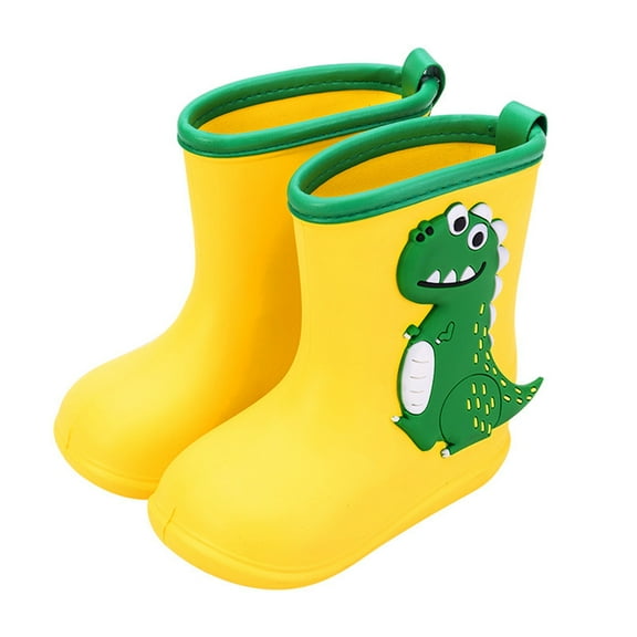 Otqutp Toddler Rain Boots Boys Girls Dinosaur Cartoon Rain Boots Kids Short Rainboots Easy-on Lightweight Waterproof