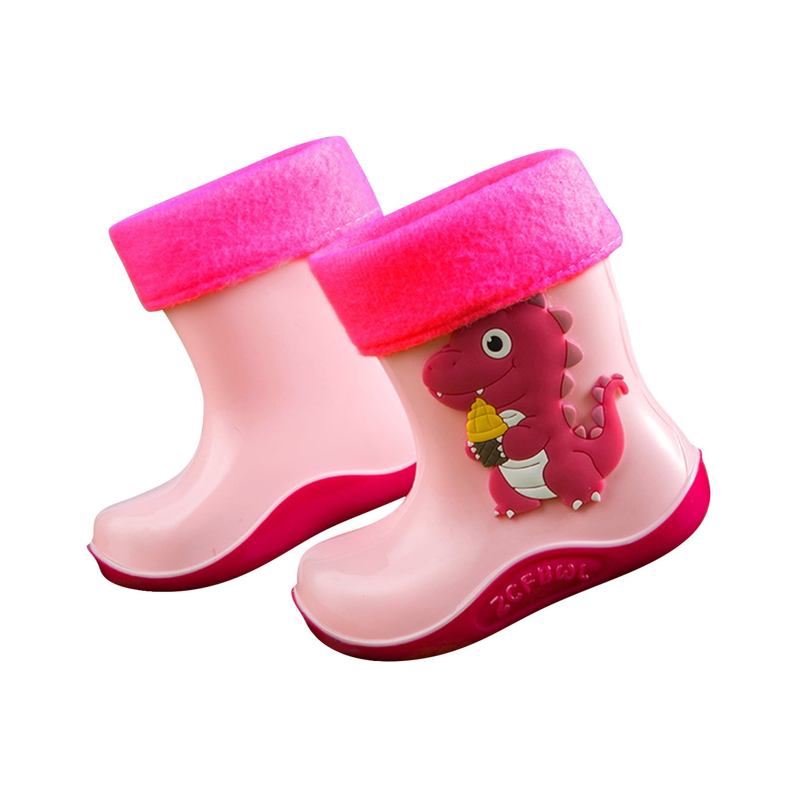 Otqutp Toddler Rain Boots for Boys Girls, Dinosaur Cute Fun Waterproof Non-Slip Bottom for Outdoor Play Kids Rain Shoes