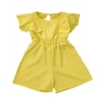 thumbnail image 1 of Otqutp Toddler Romper Toddler Girls Ruffled Sleeve 1 Piece Rompers Cotton Sleeveless Kid Casual Summer Clothing 1 to 7 Years, 1 of 9
