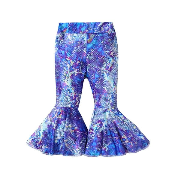 Otqutp Toddler Running Pants Kids Toddler Baby Girls Colourful Print Trousers Flares Pants Outfit Clothes Yoga Pants Flare Leggings for 1-6 Years(,4-5 Years)