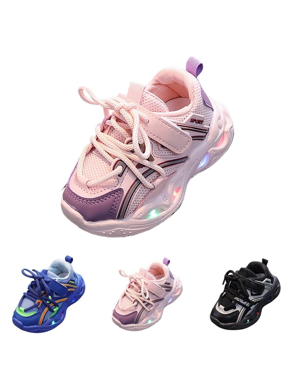 Toddler Running Shoes Children Kids Baby Girls Fashion Sneakers Bling Led Light Luminous Sport Shoes for 1 to 6 Years