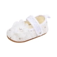 thumbnail image 1 of Otqutp Toddler Shoes Baby Girls Single Shoes Comfortable Breathable Walking Shoes Lightweight Strap Non-Slip Sole Casual Shoes 0-12 Months(White,0-3 Months), 1 of 1