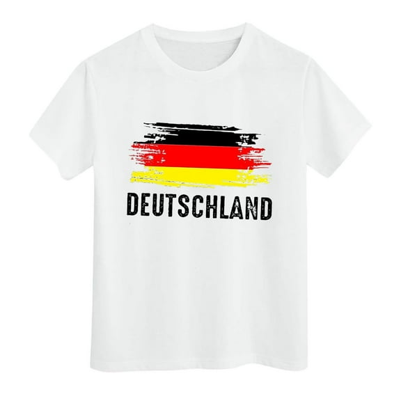 Otqutp Toddler Short Blouse German Kids T Shirt Soccer Girls T Shirt Summer Casual Top Fashion Printed Shirt Sports Casual Tees