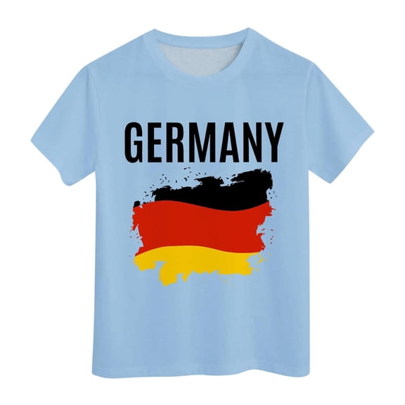 Otqutp Toddler Short Tops German Kids T Shirt Soccer Girls T Shirt Summer Casual Top Fashion Printed Shirt Sports Casual T Shirt