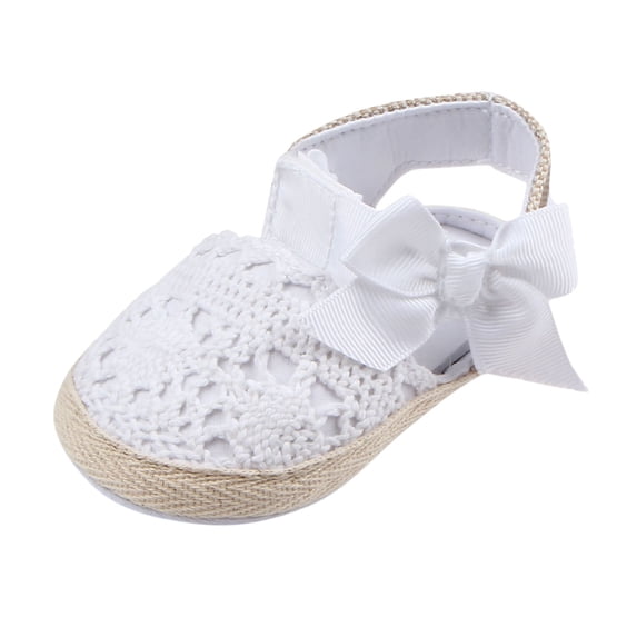 Otqutp Toddler Single Shoes Baby Boys Girls Light Comfortable Hollow Bow Baby Walking Shoes Prewalker for 0 to 12 Months