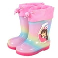 thumbnail image 1 of Otqutp Toddler Slip On Rainbow Rain Boots Kids Cute Garden Boots for Boys Girls Easy-on Lightweight Waterproof Mud Boot, 1 of 3