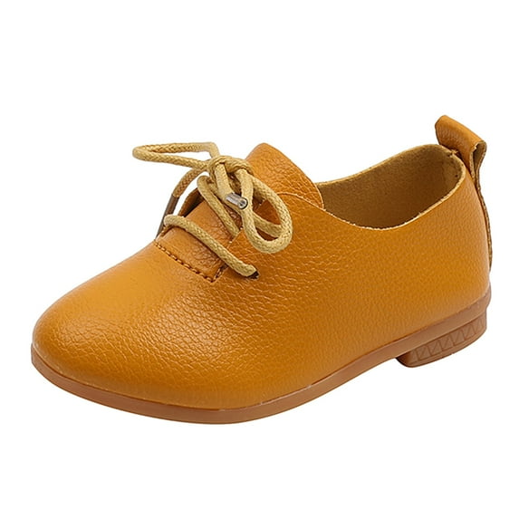 Otqutp Toddler Sneaker Summer Autumn Fashion Cute Girls Casual Shoes Solid Color Round Toe Lace Up Dress Shoes 1 to 11 Years