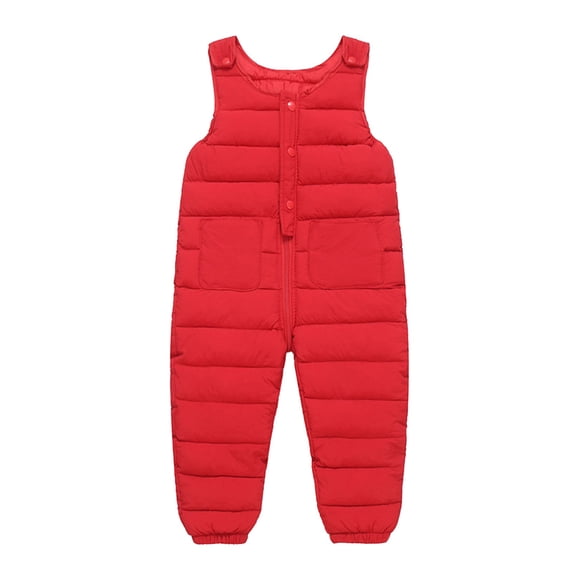 Otqutp Toddler Snow Pants Snowsuit Baby Waterproof Winter Clothes Quilted Puffer Down Jumpsuit Zip Up Warm Ski Bib Overalls