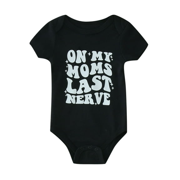 Otqutp Toddler Sport Clothes Boys Girls Short Sleeve Letter Print Romper Bodysuit For Children Clothes Fashion Summer Outfits 0 to 18 Months