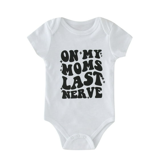 Otqutp Toddler Sport Clothes Boys Girls Short Sleeve Letter Print Romper Bodysuit For Children Clothes Fashion Summer Outfits 0 to 18 Months