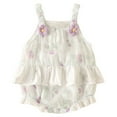 thumbnail image 1 of Otqutp Toddler Sport Outfits Baby Girl Romper Floral Sleeveless Outside Bodysuit Romper Jumpsuit Clothes Summer Overalls, 1 of 6