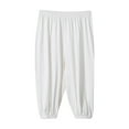 thumbnail image 1 of Otqutp Toddler Sports Dance Pants Kids Fashion Overalls Baby Girls Boys Soild Elastic Basic Harem Long Pants Stretch School Casual Joggers 2-12 Years(b-White,4-5 Years), 1 of 1