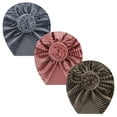 thumbnail image 1 of Otqutp Toddler Spring Cap Kids Baby Girls Solid Turban Knotted Hat Beanie Headwear Accessories 3PC for 0 to 3 years, 1 of 3