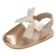 thumbnail image 1 of Otqutp Toddler Summer Footwear Summer Children Shoes Girls Sandals Flat Bottom Non Slip Lightweight Fish Mouth Breathable Solid Color Bow Shoes, 1 of 8
