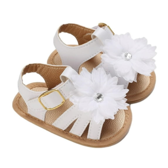Otqutp Toddler Summer Spring Sandals Baby Girls Sandals Ruffle Bowknot Soft Sole Open Toe Breathable Summer Outdoor Shoes