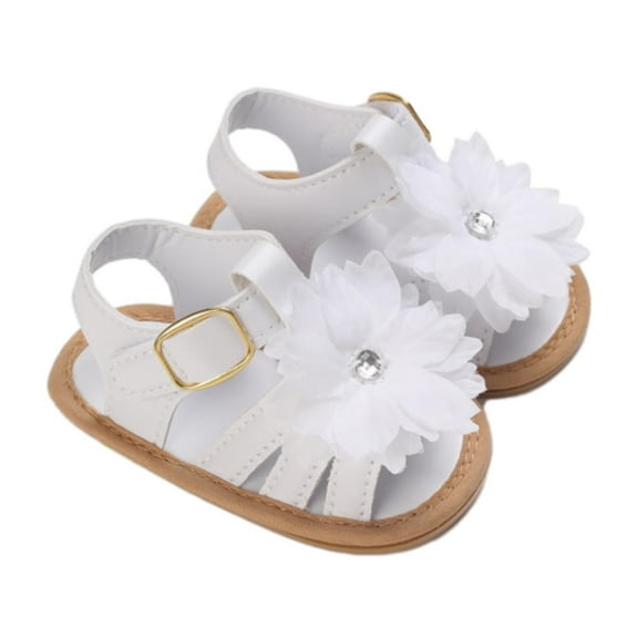 Otqutp Toddler Summer Spring Sandals Baby Girls Sandals Ruffle Bowknot Soft Sole Open Toe Breathable Summer Outdoor Shoes