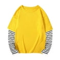 thumbnail image 1 of Otqutp Toddler T Shirt Tops Boys Girls Spring Fall Long Sleeve Cotton False Two PC Striped Top T Shirt Clothes for Party School Birthday for 1 to 10 Years, 1 of 5