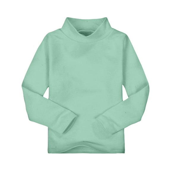 Otqutp Toddler Turtleneck Baby Boy Girl Solid Color Long Sleeve Shirt Stand Neck Shirt Turtleneck Blouse Fall Winter Clothes for 1 To 8 Years(Z#Mint Green,12-18 Months)