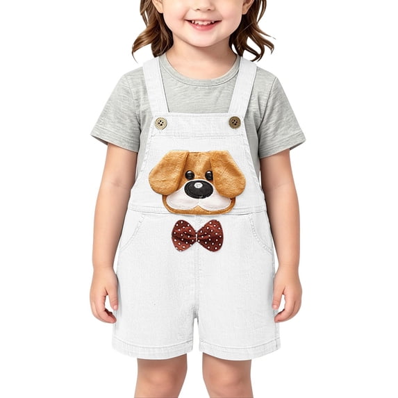 Otqutp Toddler Unisex Cartoon Animal Denim Overalls Baby Jean Shortalls ...