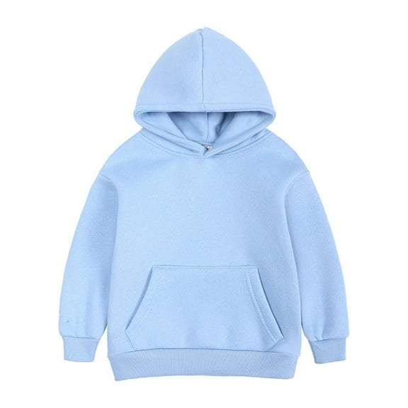 Otqutp Toddler Wedding Tops Kids Boys Girls Pullover Sweatshirt Children Solid Color Hooded Tops Coat Girls Round Neck Tops with Pocket(B-A,8-9 Years)