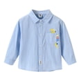 thumbnail image 1 of Otqutp Toddler Wedding Tops Kids Toddler Baby Boys Girls Shirt Long Sleeve Cartoon Lapel Button Down Shirt Outwear Tops with Pockets, 1 of 6