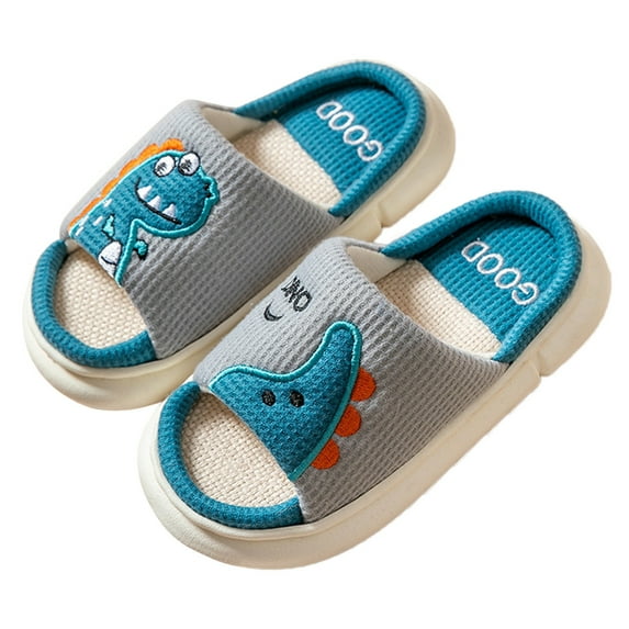 Otqutp Toddler Winter Shoes Children's Cute Dinosaur Slippers Non Slip Novelty Slippers Winter Light Sole Slippers House Shoes Bedroom Slipper(Beige,5.5-6 Years)
