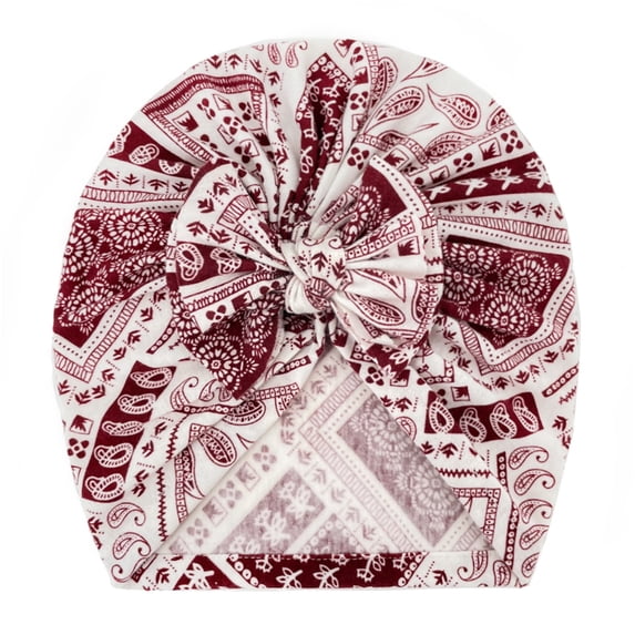 Otqutp Toddler Yoga Hat Baby Boys Girls Print Beanie Bowknot Elastics Turban Hat 0 to 3 Years Soft Cute Toddler Cap