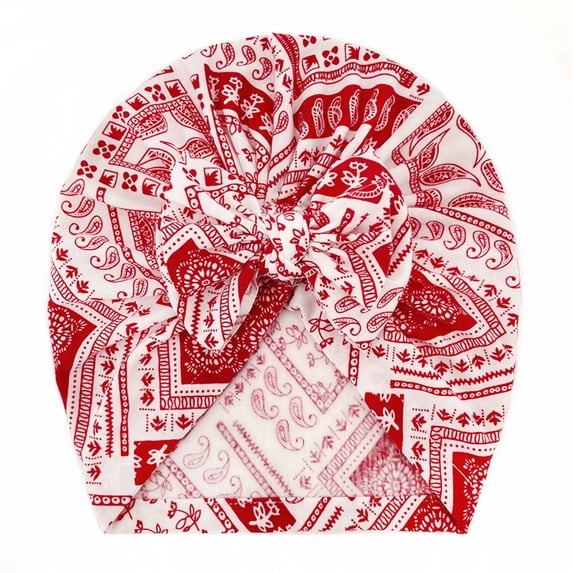 Otqutp Toddler Yoga Hat Baby Boys Girls Print Beanie Bowknot Elastics Turban Hat 0 to 3 Years Soft Cute Toddler Cap