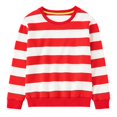 thumbnail image 1 of Otqutp Toddlers Warm Winter Sweaters 1-8 Years Kids Boys and Girls Classic Fit Crewneck Shirt Cotton Soft Warm Long Sleeve Striped Streak Tops(A,3-4 Years), 1 of 8