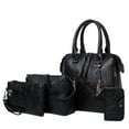 thumbnail image 1 of Otqutp Tote Bag Set for Women Fashion Handbags Wallet Tote Bag Shoulder Bag Top Handle Satchel Purse Set 4pcs for Casual Traveling Hiking(Black,One Size), 1 of 7