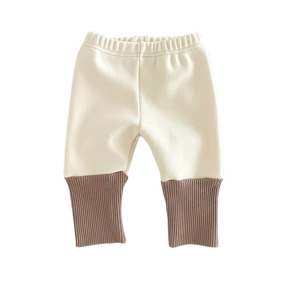 Otqutp Trousers for Baby Birthday Boys and Girls Baby Autumn and Winter New Christmas Color Blocking Pants for 0-24 Months(Coffee,18-24 Months)