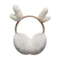 thumbnail image 1 of Otqutp Unisex Adjustable Ear Cover Winter Warm Earmuffs Deer Horn Cute Earmuffs Cold Proof Warm Sleeve Earmuffs for Women Outdoor Activities(White,One Size), 1 of 4