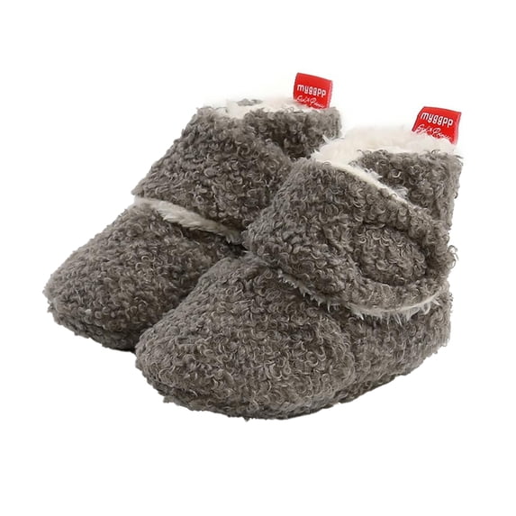 Otqutp Little Boys Fashion Sneakers Baby Boys Girls Cozy Booties Stay On Slippers Non Slip Soft Sock Shoes Toddler Crib Birthday Shower Gift(Gray,12-18 month)
