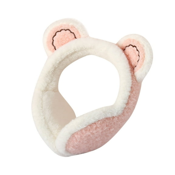 Otqutp Unisex Birthday Ear Cover Winter Warming Earmuffs Universal Earmuffs Cute Folding Hair Band Ear Warming Thickened Plush Earmuffs(Pink,One Size)